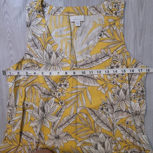 J. Jill	Love Linen Maxi Yellow Floral Tropical Maxi Dress	 -Size: S Tall - Picture 6 of 8